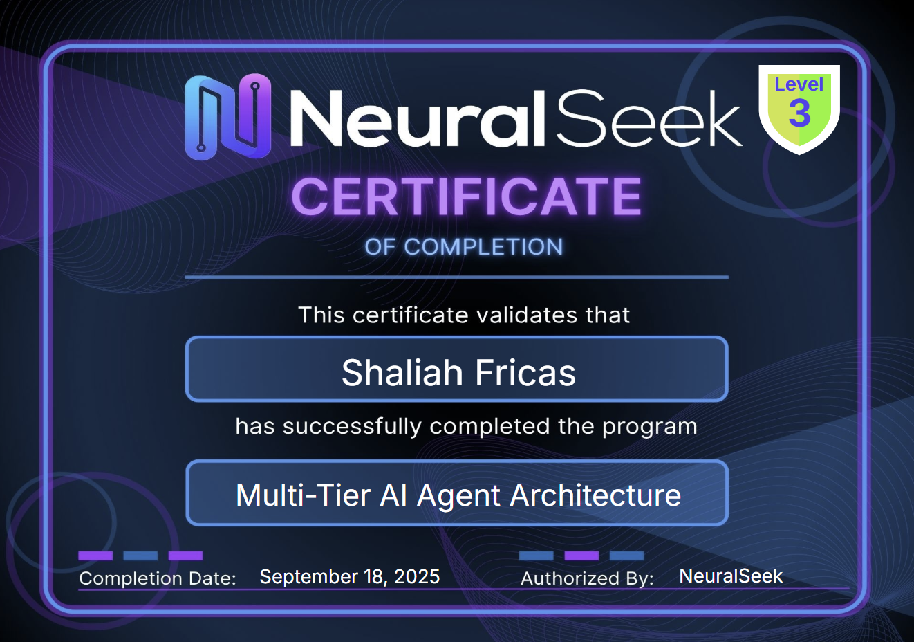 Multi- Tier Agent Architecture Certificate