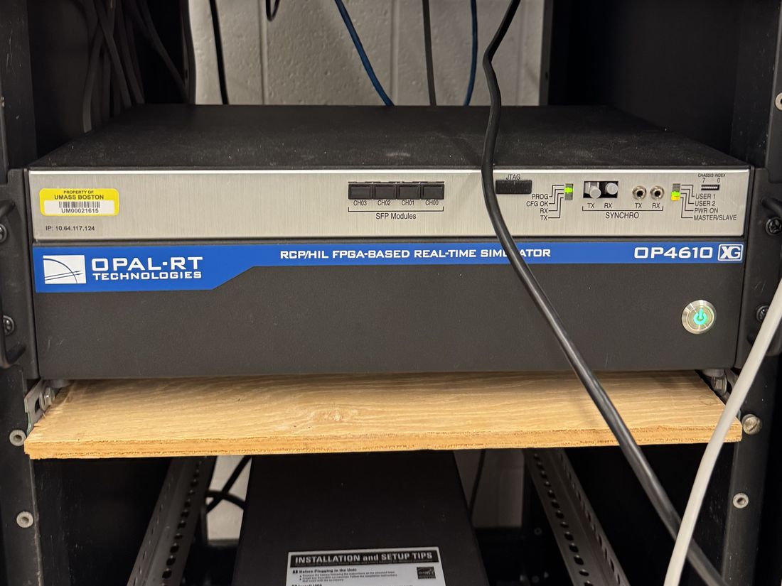 OPAL-RT OP4610XG real-time simulator in the ICARUS Lab rack