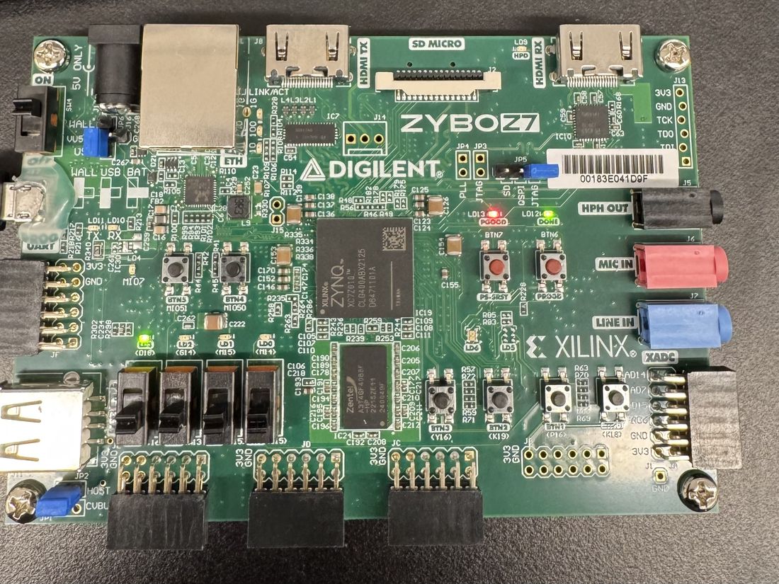 Digilent Zybo Z7 FPGA development board with Xilinx Zynq